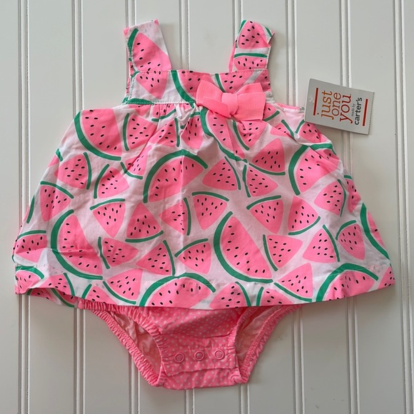 Carter's Other - Carters Watermelon Diaper Cover Onesie Dress